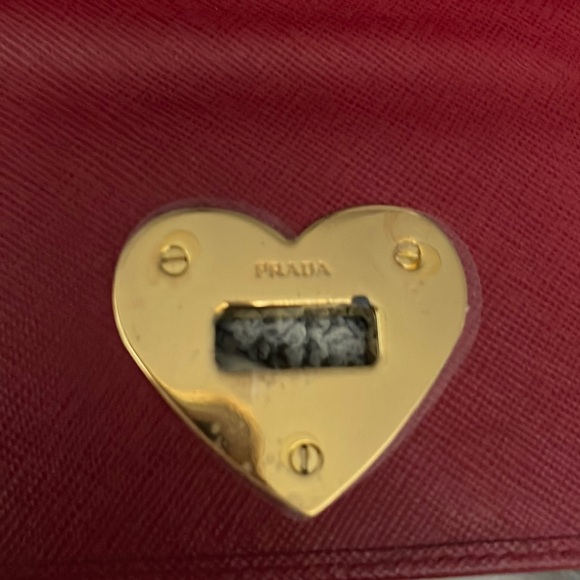 Prada Saffiano Red Leather Heart Wallet - Picture 5 of 16